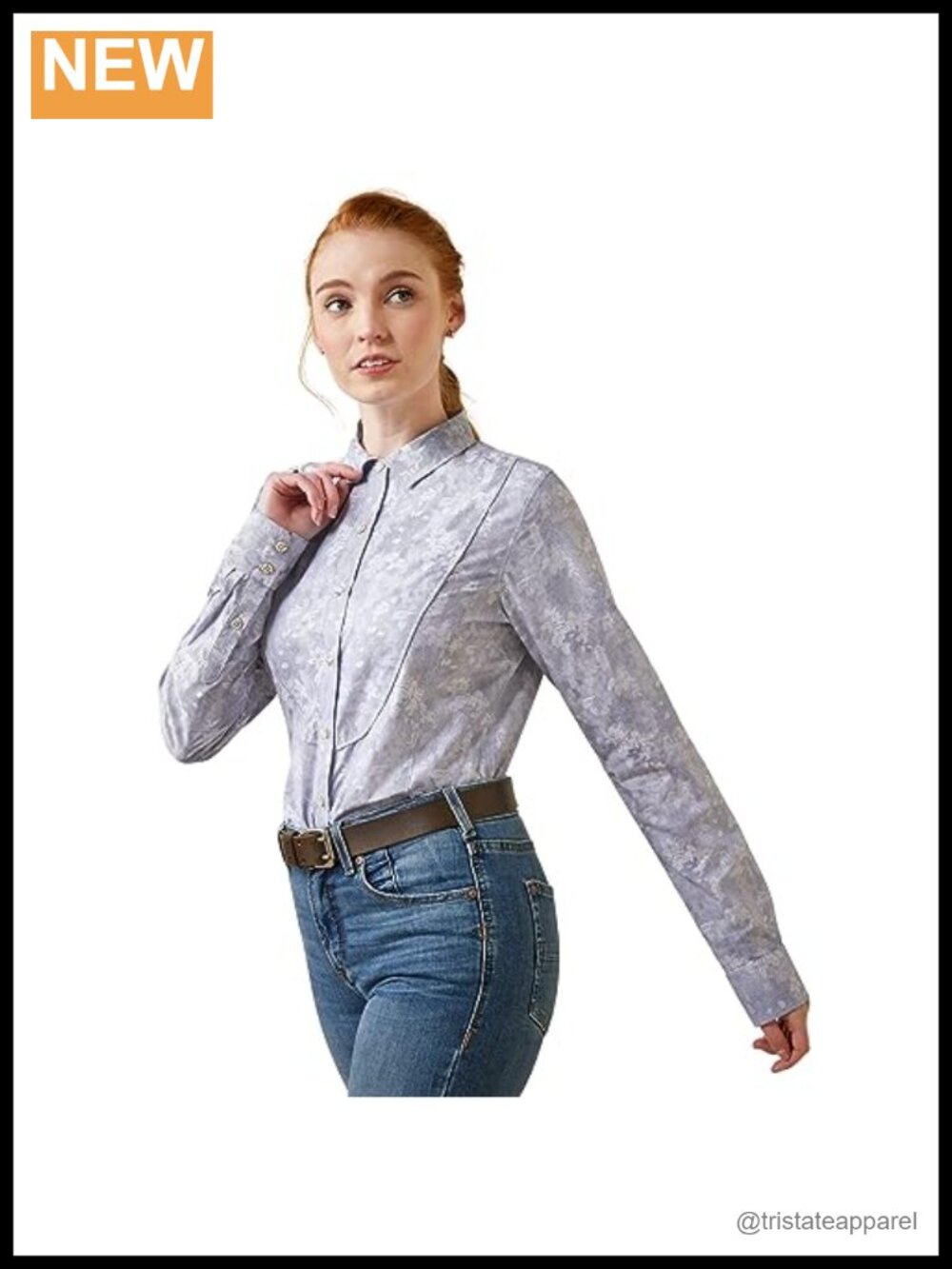 Classic Cotton Button Down Shirt Bib Front Women's Blouse